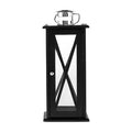 Orsina Hampstead Large Black Criss Cross Lantern – Modern Glass Candle Holder