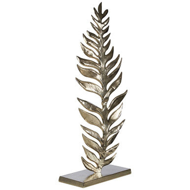 Orsina Hampstead Silver Leaf Sculpture – Textured Aluminium Metal Art