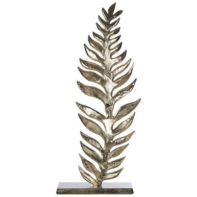 Orsina Hampstead Silver Leaf Sculpture – Textured Aluminium Metal Art