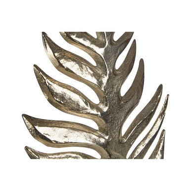 Orsina Hampstead Silver Leaf Sculpture – Textured Aluminium Metal Art