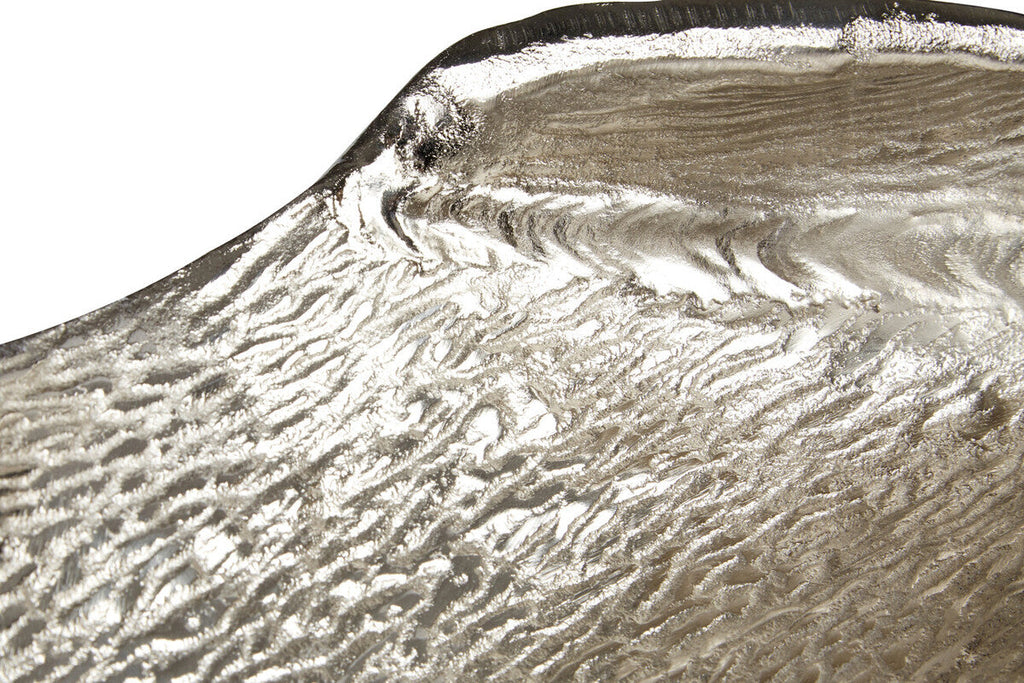 Orsina Hampstead Leaf Decorative Dish – Textured Nickel Finish