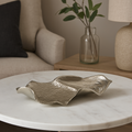 Orsina Hampstead Leaf Decorative Dish – Textured Nickel Finish