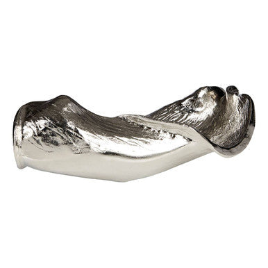 Orsina Large Leaf Dish – Textured Nickel Finish Aluminium Sculpture