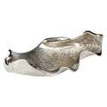 Orsina Large Leaf Dish – Textured Nickel Finish Aluminium Sculpture