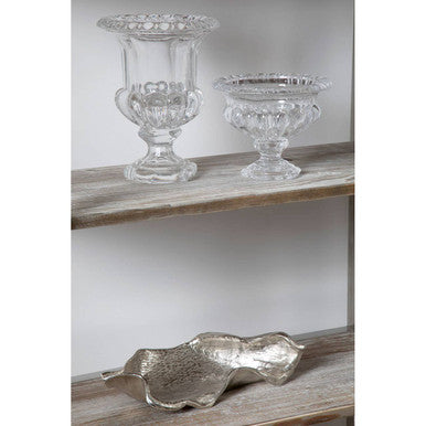 Orsina Large Leaf Dish – Textured Nickel Finish Aluminium Sculpture