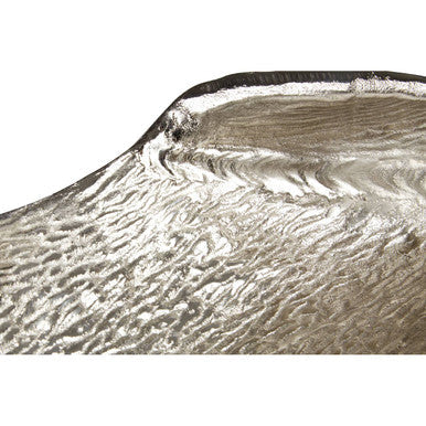 Orsina Large Leaf Dish – Textured Nickel Finish Aluminium Sculpture