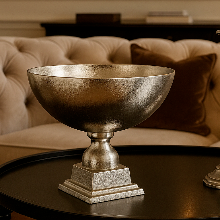 Orsina Kensington Townhouse Small Decorative Bowl – Textured Nickel