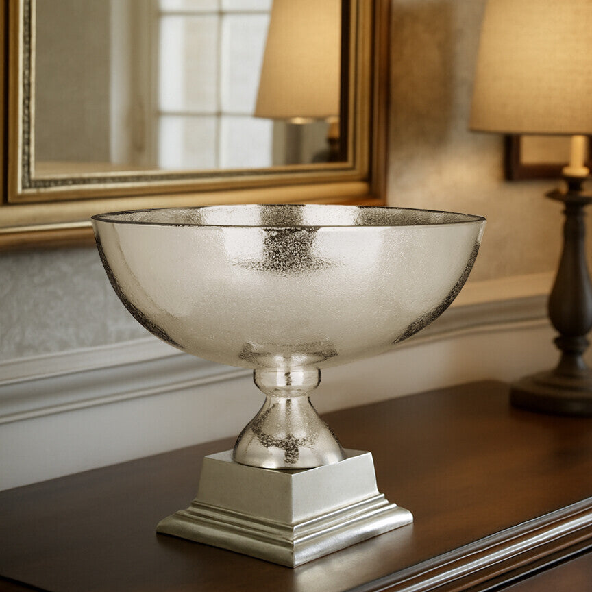 Orsina Kensington Townhouse Large Aluminium Bowl | Textured Nickel