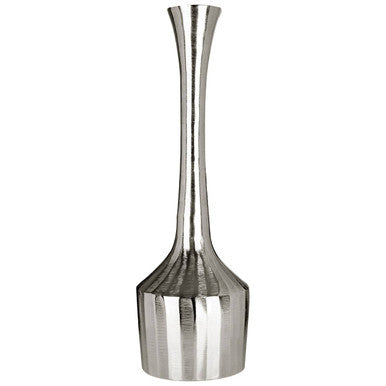 Orsina Kensington Townhouse Tall Silver Ribbed Aluminium Vase
