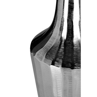 Orsina Kensington Townhouse Tall Silver Ribbed Aluminium Vase