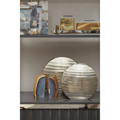 Orsina Kensington Townhouse Small Round Vase – Nickel Finish Decor