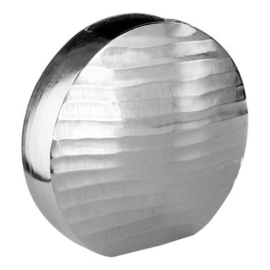 Orsina Kensington Townhouse Large Round Nickel Vase – Textured Aluminium