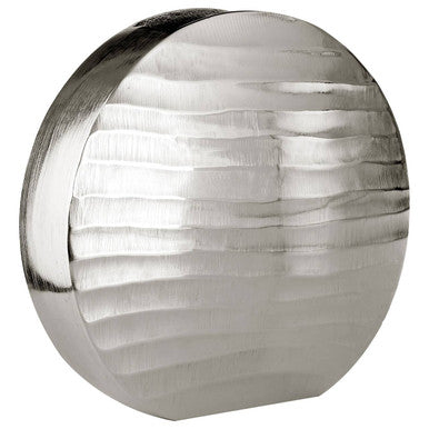 Orsina Kensington Townhouse Large Round Nickel Vase – Textured Aluminium