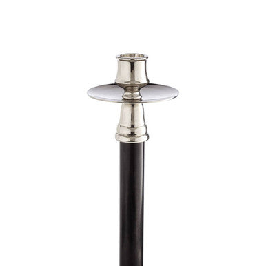 Orsina Riya Brass Candle Holder – Nickel and Black Pillar Stand