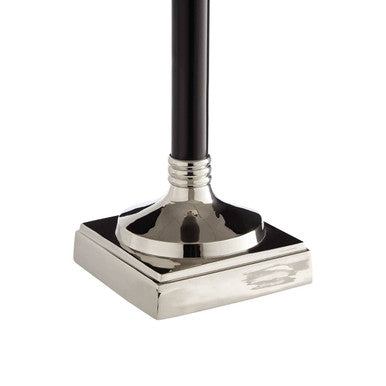 Orsina Riya Brass Candle Holder – Nickel and Black Pillar Stand
