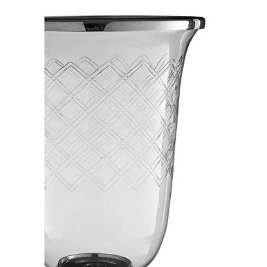 Orsina Myra Silver Hurricane Candle Holder | Nickel-Coated Brass