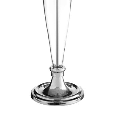 Orsina Myra Silver Candle Holder – Nickel and Glass Taper Stand