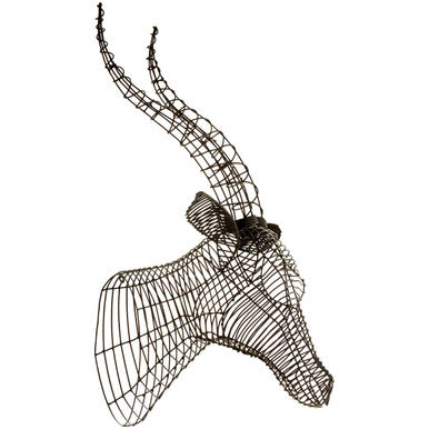Orsina Zania Black Wire Antelope Head | Modern Steel Wall Sculpture