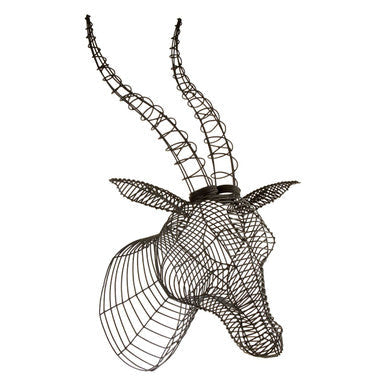Orsina Zania Black Wire Antelope Head | Modern Steel Wall Sculpture