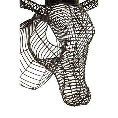 Orsina Zania Black Wire Antelope Head | Modern Steel Wall Sculpture