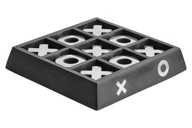 Orsina Black Mango Wood Noughts and Crosses Game with Silver Detail