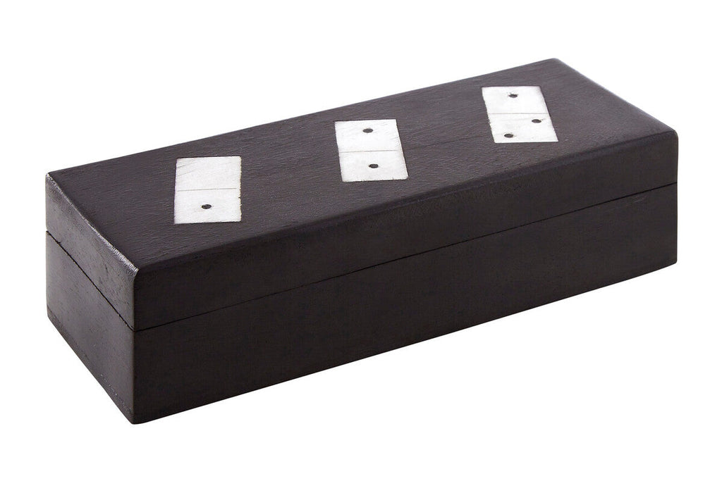Orsina Black Mango Wood Domino Set – Luxury Handcrafted Game Box