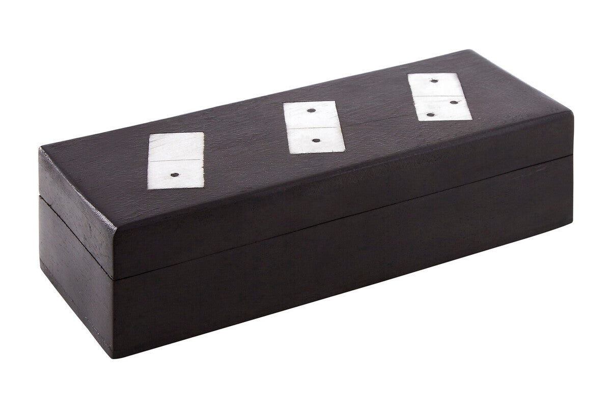 Orsina Black Mango Wood Domino Set – Luxury Handcrafted Game Box