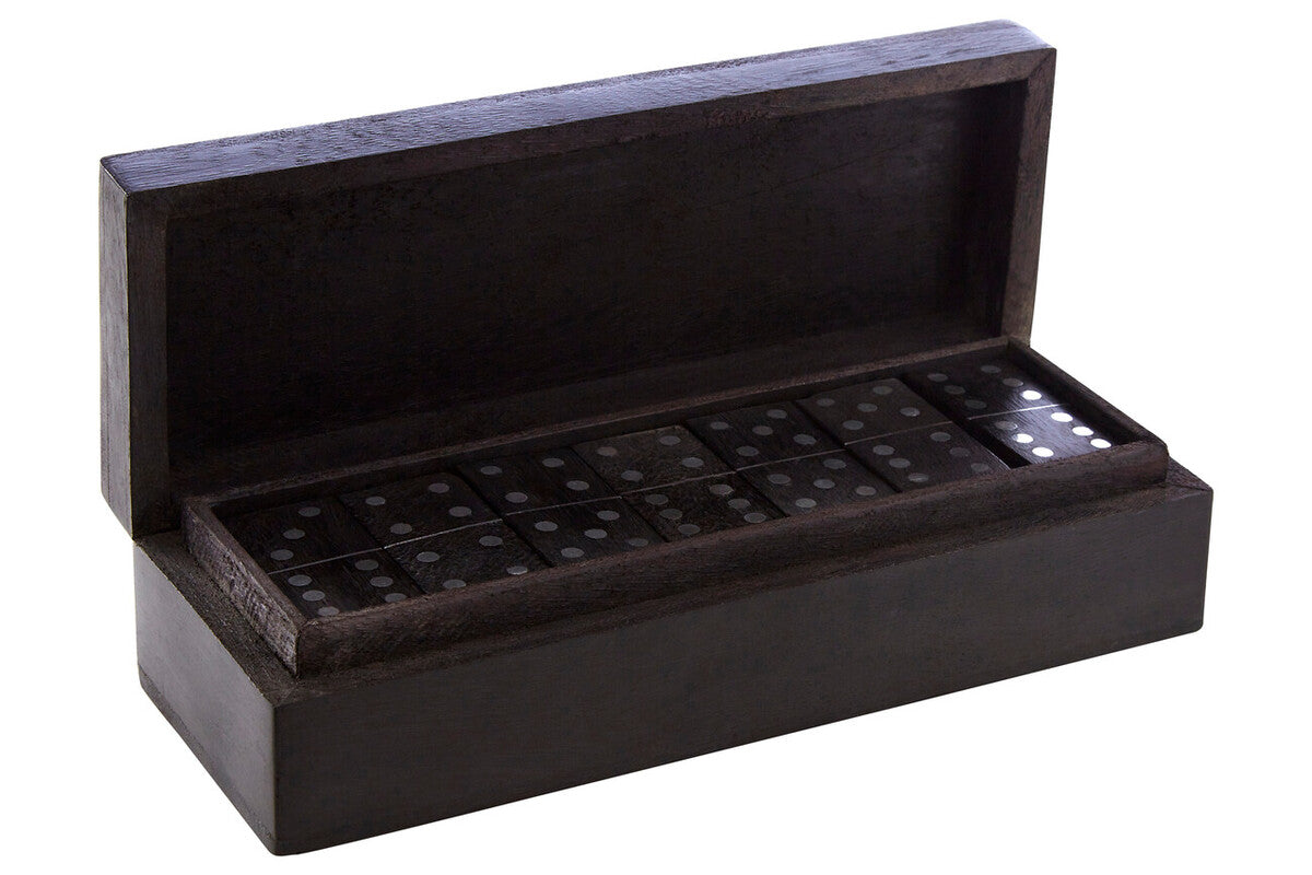 Orsina Black Mango Wood Domino Set – Luxury Handcrafted Game Box