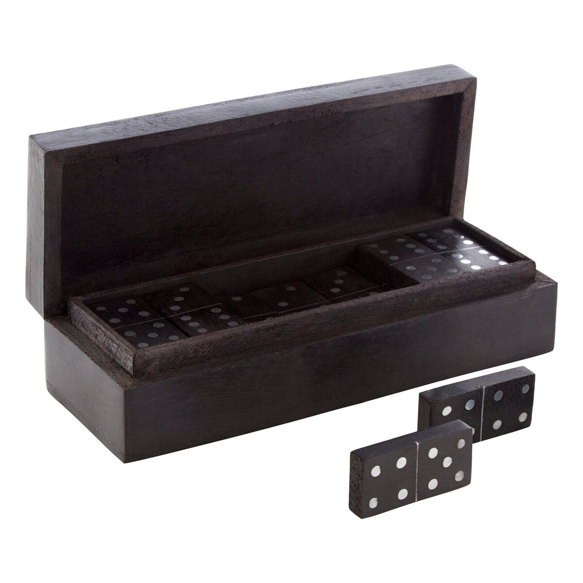 Orsina Black Mango Wood Domino Set – Luxury Handcrafted Game Box