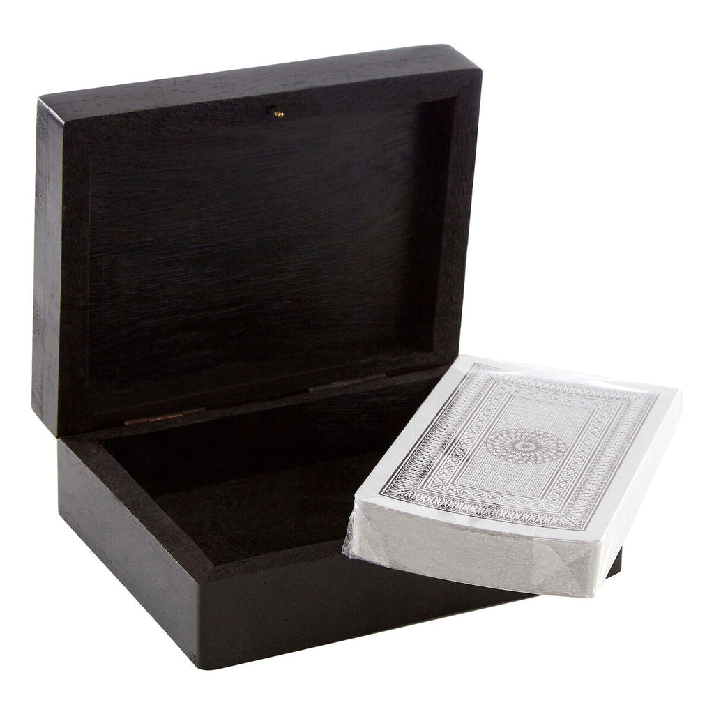 Orsina Churchill Black Mango Wood Playing Card Box with Ace Motifs