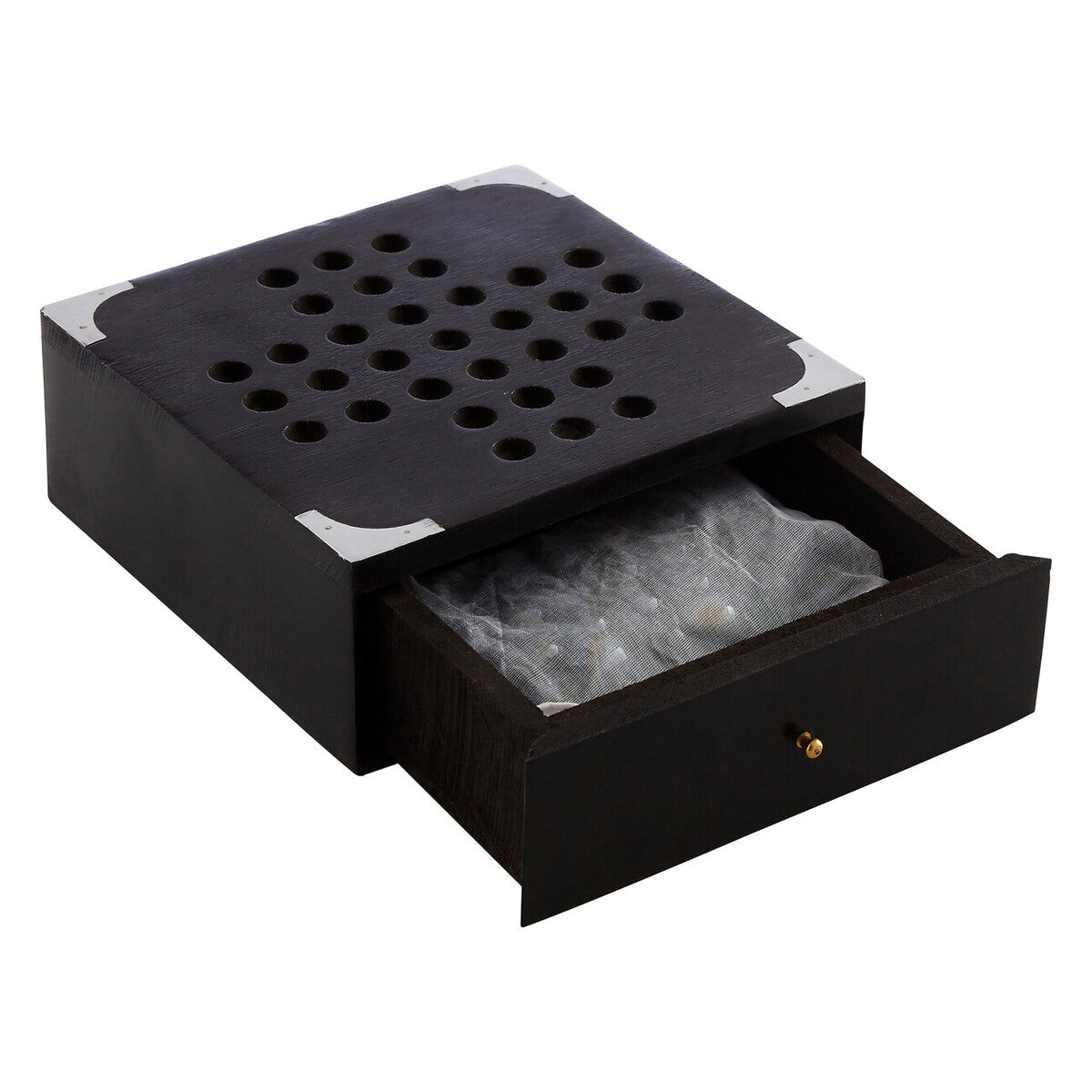 Orsina Sheesham Wood Solitaire Game Box with Aluminium Marbles