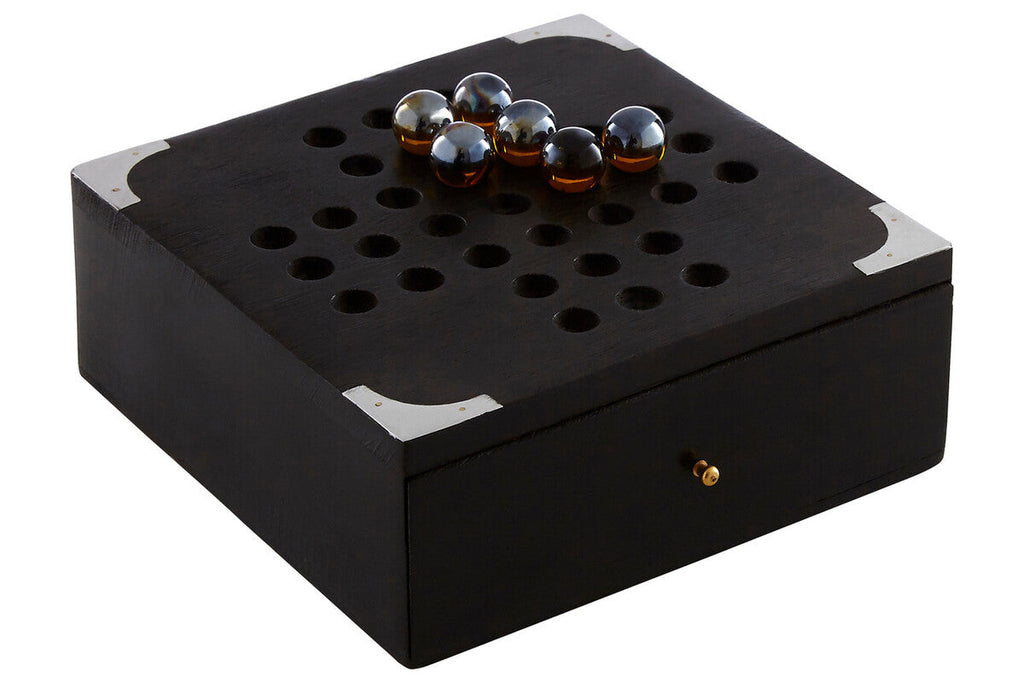 Orsina Sheesham Wood Solitaire Game Box with Aluminium Marbles