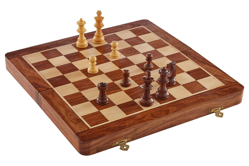 Orsina Magnetic Wood Chess Set – Acacia and Cedar Travel Game Board