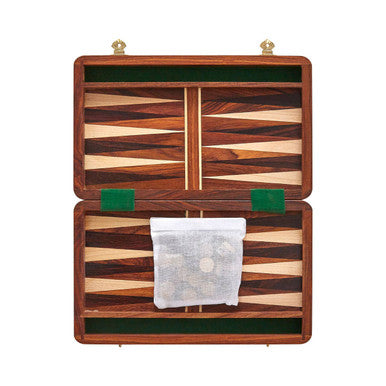 Orsina Acacia Wood Backgammon Set – Handcrafted Brown Travel Game