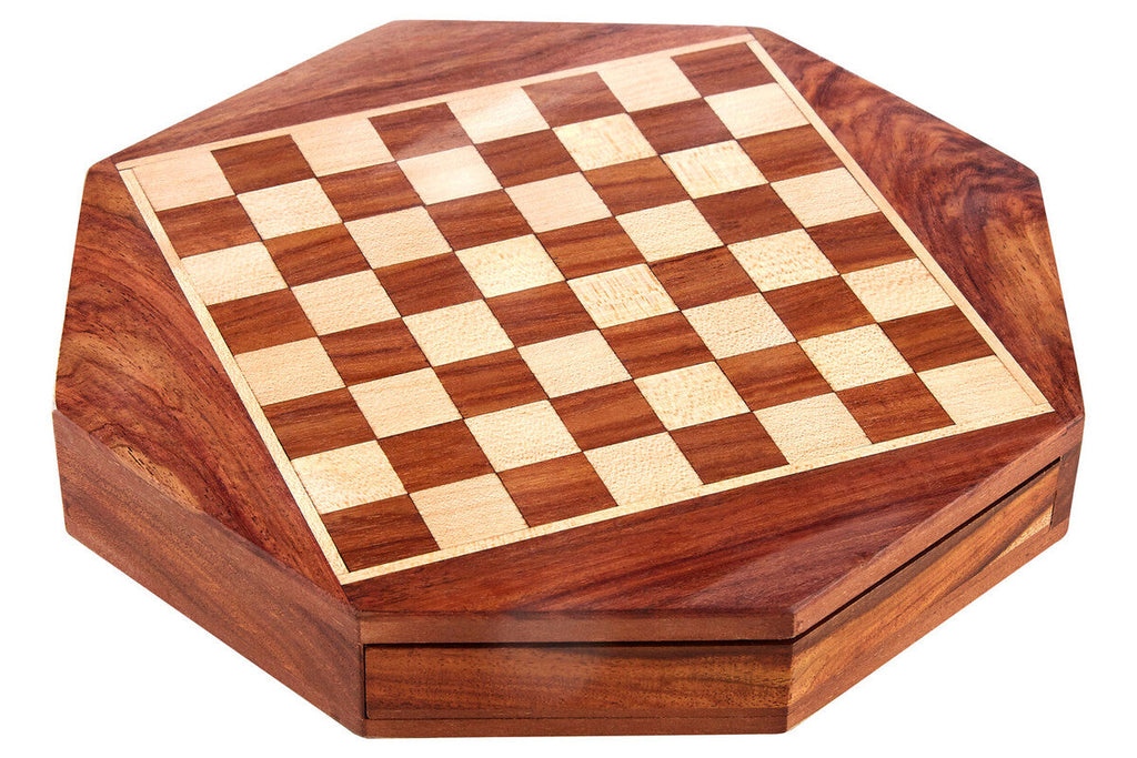 Orsina Octagonal Magnetic Chess Set – Acacia and Cedar Wood Game