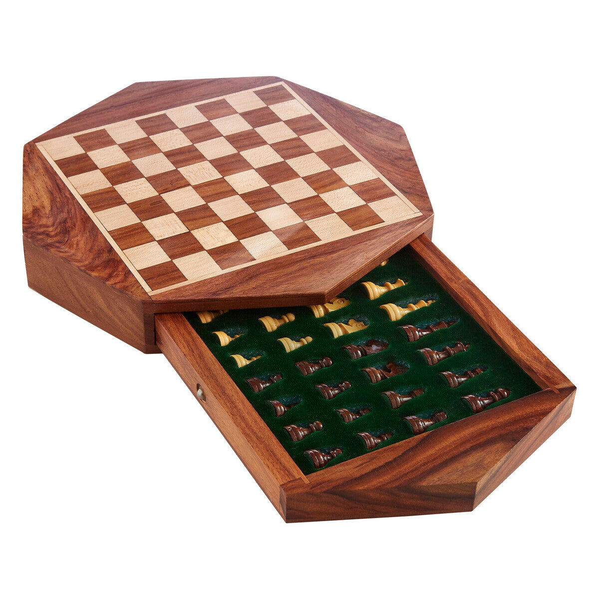 Orsina Octagonal Magnetic Chess Set – Acacia and Cedar Wood Game