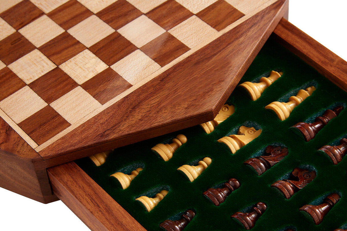 Orsina Octagonal Magnetic Chess Set – Acacia and Cedar Wood Game