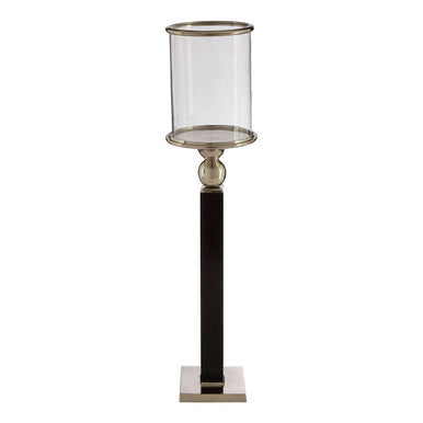 Orsina Kensington Townhouse Large Black Candle Holder | Glass & Metal