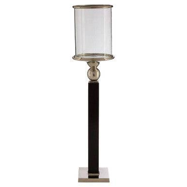 Orsina Kensington Townhouse Large Black Candle Holder | Glass & Metal