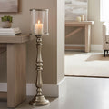 Orsina Kensington Townhouse Nickel Candle Holder – Small Glass Cup