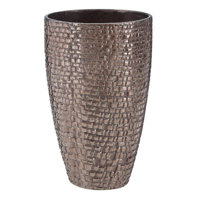 Orsina Arya Small Pewter Vase – Textured Aluminium Sculptural Decor