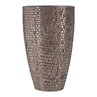 Orsina Arya Small Pewter Vase – Textured Aluminium Sculptural Decor