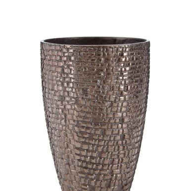 Orsina Arya Small Pewter Vase – Textured Aluminium Sculptural Decor