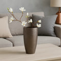 Orsina Arya Small Pewter Vase – Textured Aluminium Sculptural Decor