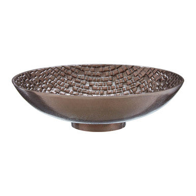 Orsina Ayra Pewter Decorative Bowl – Textured Metal Table Centerpiece