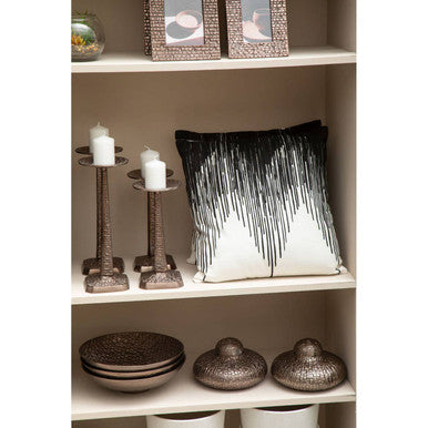 Orsina Ayra Pewter Decorative Bowl – Textured Metal Table Centerpiece