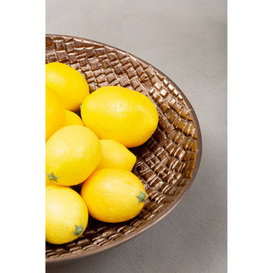 Orsina Ayra Pewter Decorative Bowl – Textured Metal Table Centerpiece