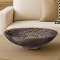 Orsina Ayra Pewter Decorative Bowl – Textured Metal Table Centerpiece