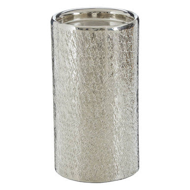 Orsina Safia Large Hammered Silver Aluminium Pillar Candle Holder