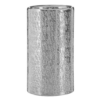 Orsina Safia Large Hammered Silver Aluminium Pillar Candle Holder